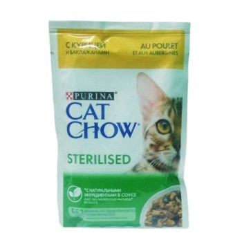Cat Chow Sterilised -  Влажный корм для стерилизованных кошек (Ягненок с зеленой фасолью)