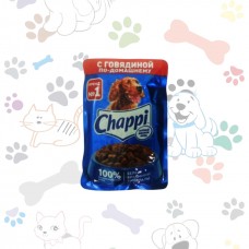 Chappi - жидкий корм для взрослых собак (С говядиной по-домашнему)