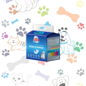 Cliny - Подгузники с индикатором влаги для собак и кошек (Размер XXL)