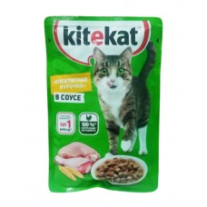 Kitekat - Влажный корм для кошек (Аппетитная курочка в соусе)