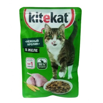 Kitekat - Влажный корм для кошек (Нежный кролик в желе)