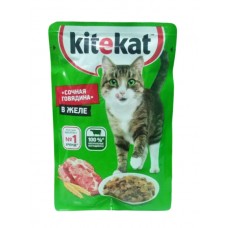 Kitekat - Влажный корм для кошек (Сочная говядина в желе)