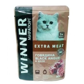 Мираторг Extra Meat - Сухой корм для стерилизованных кошек (Говядина в желе)