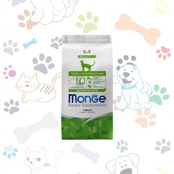 Monge Natural Superpremium Monoprotein - Сухой корм для взрослых кошек (Кролик)
