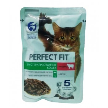 Perfect Fit - влажный корм для стерилизованных кошек (Говядина в соусе)