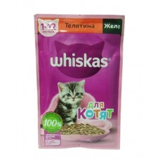 Whiskas - Влажный корм для котят (Желе с телятиной)
