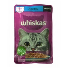 Whiskas - Влажный корм для кошек (Желе с лососем)