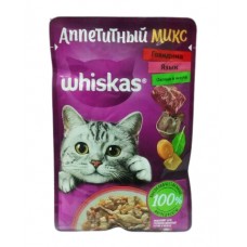 Whiskas - Аппетитный микс (Говядина, язык с овощами в желе)