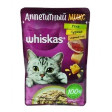 Whiskas - Аппетитный микс (Утка с курицей в сырном соусе)