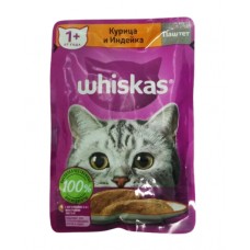 Whiskas - Влажный корм для кошек (Паштет с курицей и индейкой)