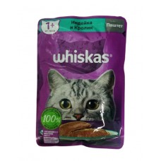 Whiskas - Влажный корм для кошек (Паштет с индейкой и кроликом)
