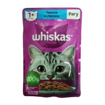Whiskas - Влажный корм для кошек (Рагу с треской и лососем)