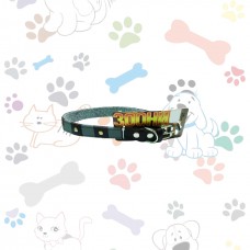 Зооник - Кожаный  светоотражающий ошейник с подкладкой для собак (Темно-коричневый, серый)