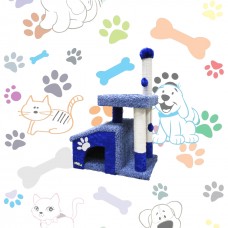 Зооник - Комплекс для кошек с большой лежанкой (Синий)